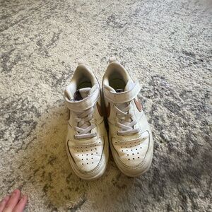 Nike Kids White and Tan Sneakers